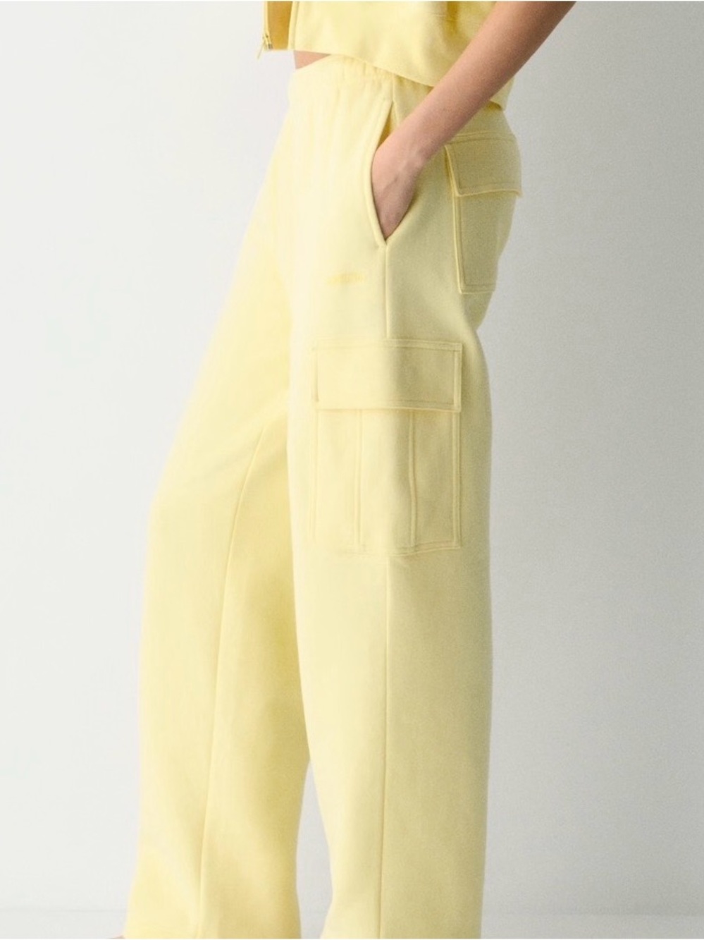 Aritzia Cozy Sweatfleece Mega Cargo Sweatpant - Lemonade